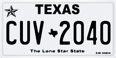 TX license plate CUV2040