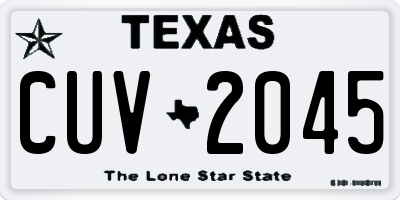 TX license plate CUV2045
