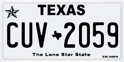 TX license plate CUV2059