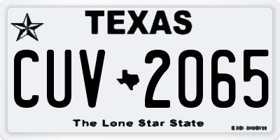 TX license plate CUV2065