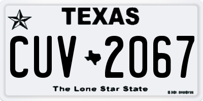 TX license plate CUV2067