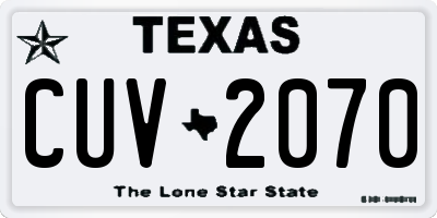 TX license plate CUV2070