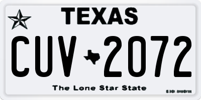 TX license plate CUV2072