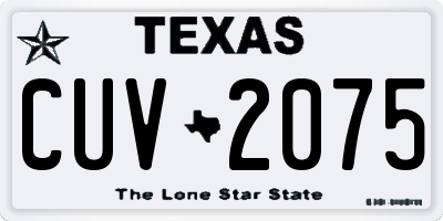 TX license plate CUV2075