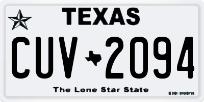 TX license plate CUV2094