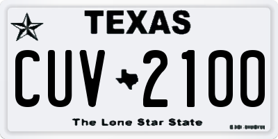 TX license plate CUV2100
