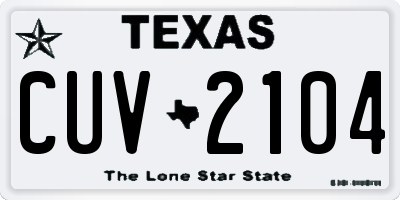 TX license plate CUV2104