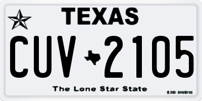 TX license plate CUV2105