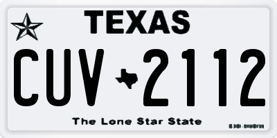 TX license plate CUV2112