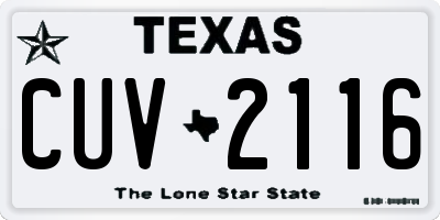 TX license plate CUV2116