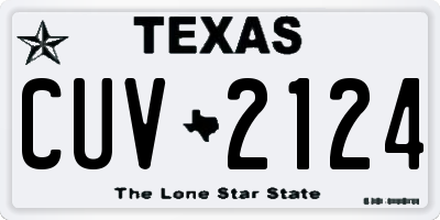 TX license plate CUV2124