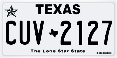 TX license plate CUV2127