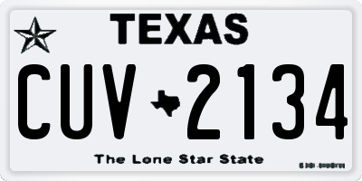 TX license plate CUV2134