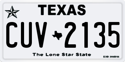 TX license plate CUV2135
