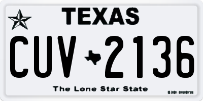 TX license plate CUV2136