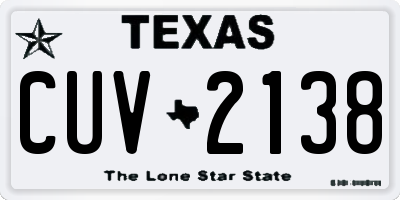 TX license plate CUV2138