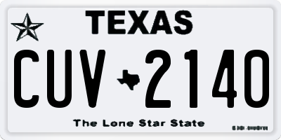 TX license plate CUV2140