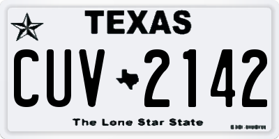 TX license plate CUV2142