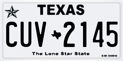 TX license plate CUV2145