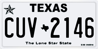 TX license plate CUV2146