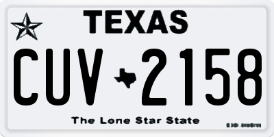 TX license plate CUV2158