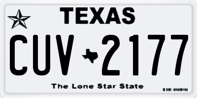 TX license plate CUV2177