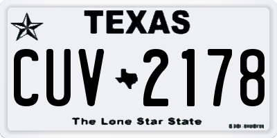 TX license plate CUV2178