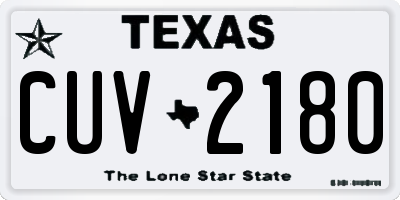 TX license plate CUV2180
