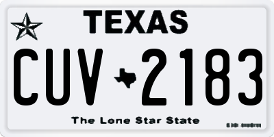 TX license plate CUV2183