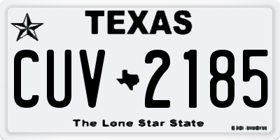 TX license plate CUV2185