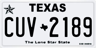 TX license plate CUV2189