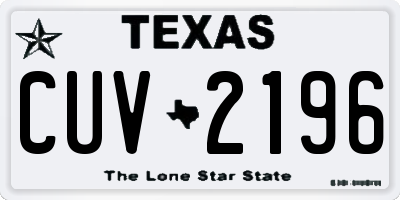 TX license plate CUV2196