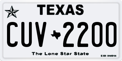 TX license plate CUV2200