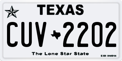 TX license plate CUV2202