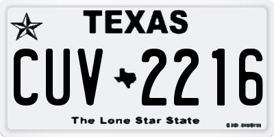 TX license plate CUV2216