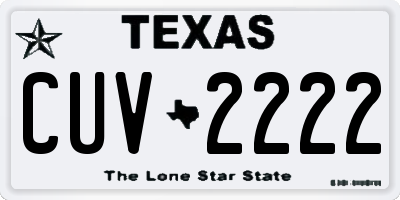 TX license plate CUV2222