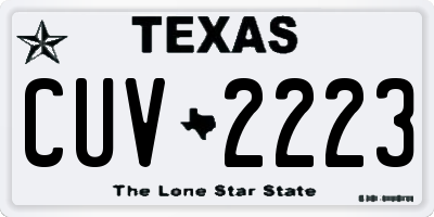 TX license plate CUV2223