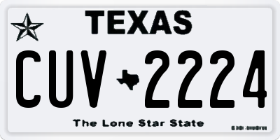 TX license plate CUV2224