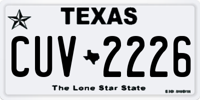 TX license plate CUV2226