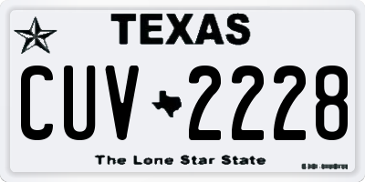 TX license plate CUV2228