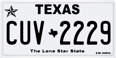 TX license plate CUV2229