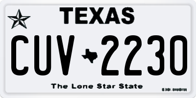 TX license plate CUV2230