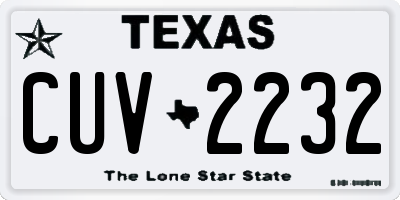 TX license plate CUV2232