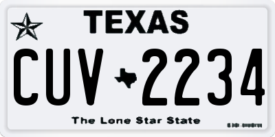 TX license plate CUV2234