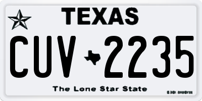TX license plate CUV2235