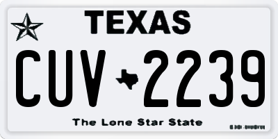 TX license plate CUV2239