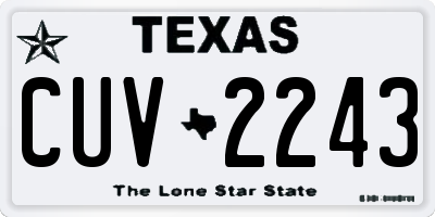 TX license plate CUV2243