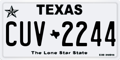 TX license plate CUV2244