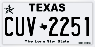 TX license plate CUV2251