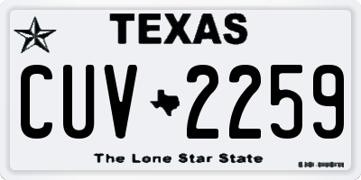 TX license plate CUV2259